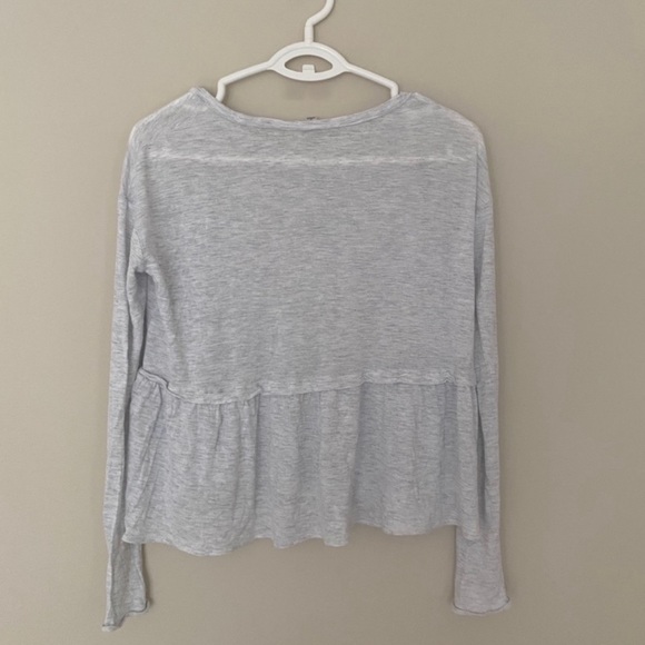 WILFRED Light Gray Peplum Ruffle Long Sleeve Top - Picture 3 of 5